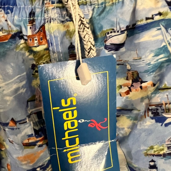 NWT Michaels nautical theme swim trunks with waist string - Picture 5 of 11